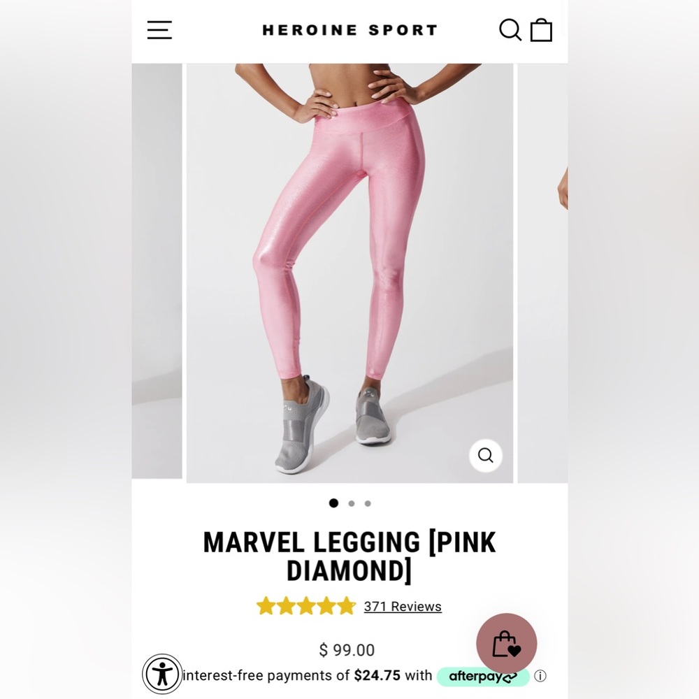 NWOT heroine sport hot pink metallic leggings
